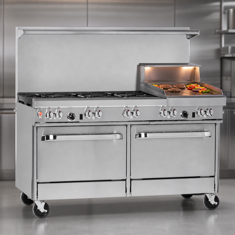 Product image #4 for Southbend Ultimate 60-Inch Gas Restaurant Range with 5 Burners, 24-Inch Griddle/Broiler, and 2 Standard Ovens