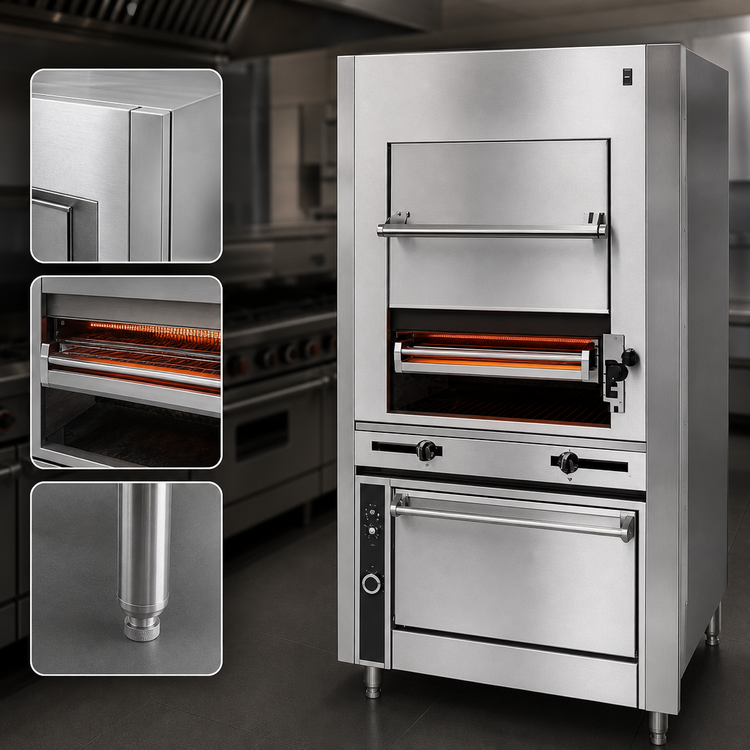 Product image #4 for Titan Heavy Duty 36" Modular Single-Deck Gas Infrared Upright Broiler