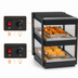 Thumbnail image #4 for Nemco Countertop Dual-Shelf Hot Food Merchandiser, 18-Inch Wide, Slanted Shelves, Black Powder Coat