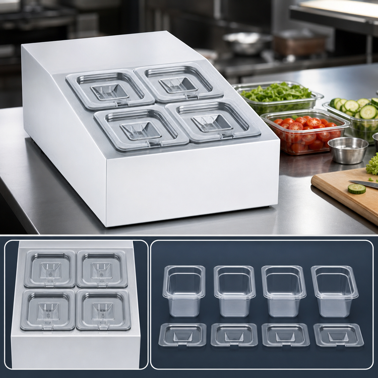 Product image #4 for Arctic Air ACP4SQ Compact Refrigerated Countertop Prep Unit, 15 Inch Wide, 4 x 1/6 Pan Capacity