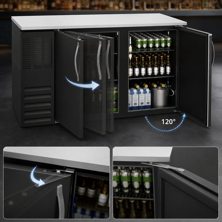 Product image #4 for Beverage-Air BB68HC-B Two-Section Solid Door Back Bar Refrigerator with Stainless Steel Top