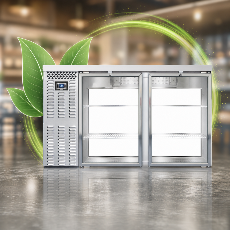 Product image #4 for Continental Refrigerator BB59SNSSGDPT 59" Shallow Depth Pass-Thru Refrigerated Back Bar Cooler with Glass Doors