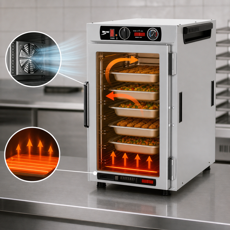 Product image #5 for Metro HotBlox Narrow 8-Pan Countertop Stackable Insulated Holding Cabinet with Clear Door