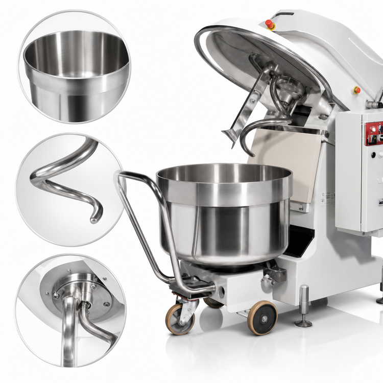 Product image #4 for Univex Silverline SL160RB 243-Quart Floor Spiral Mixer with Removable Bowl, 350 lb Dough Capacity