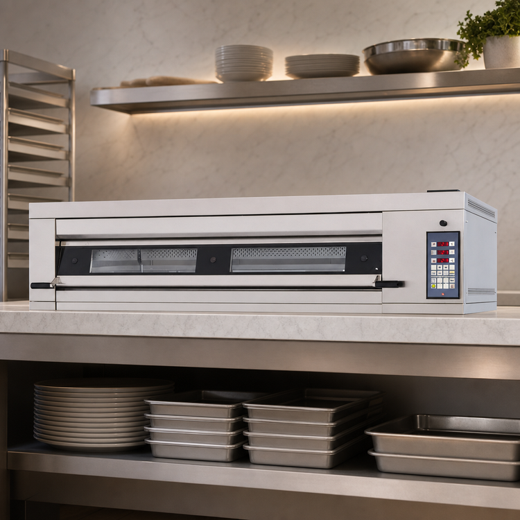 Product image #4 for Artisan Stone Hearth Single Deck Electric Deck Oven, 3-Pan Capacity, End Load