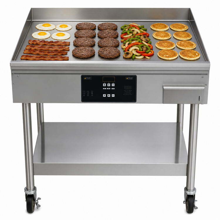 Product image #4 for AccuTemp AccuSteam Electric Floor Model Griddle with Stand and Casters, 36 x 24 Inch Cooking Surface, Digital Controls, 208V, 3-Phase