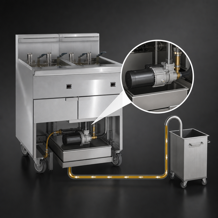 Product image #4 for Imperial Electric 3-Battery Floor Fryer with Built-In Space Saver Filter System, 75 lb. Tanks, Tilt-Up Elements