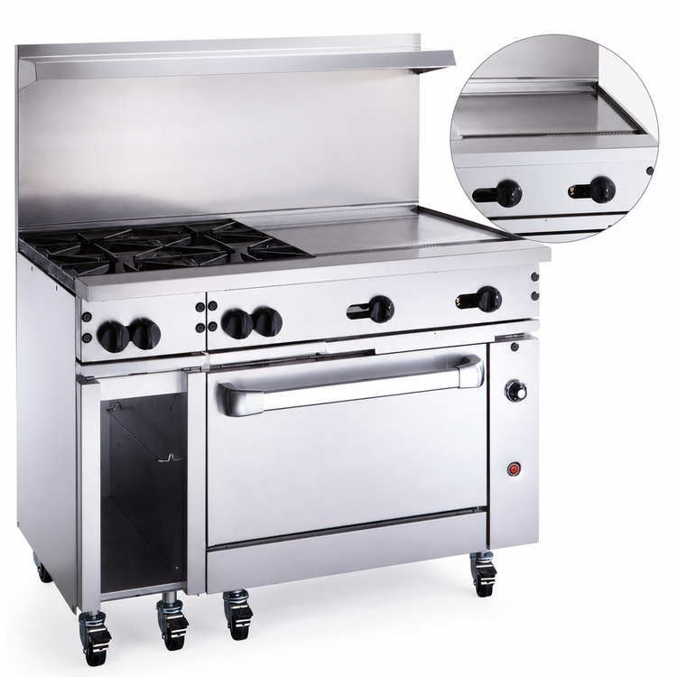 Product image #4 for Vulcan Endurance 48-Inch Commercial Gas Restaurant Range with 2 Burners, 36-Inch Griddle, and Standard Oven
