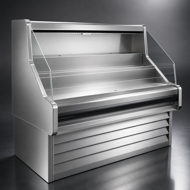 Product image #4 for Howard-McCray Ovation Series 75-Inch Self-Contained Stainless Steel Open Merchandiser