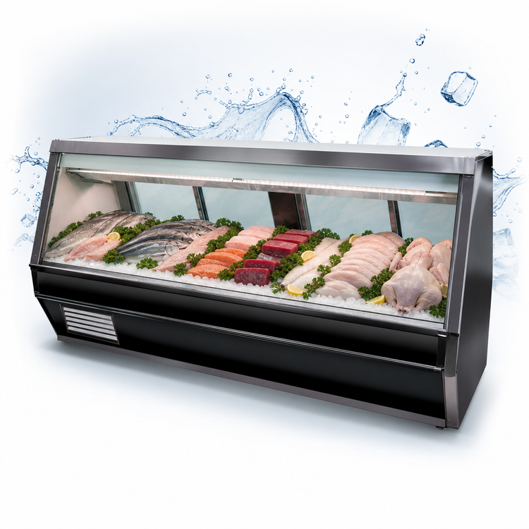 Product image #4 for Howard-McCray 40E Series Endless Design 12-Foot Remote Fish and Poultry Service Case, Straight Glass, Stainless Steel, LED