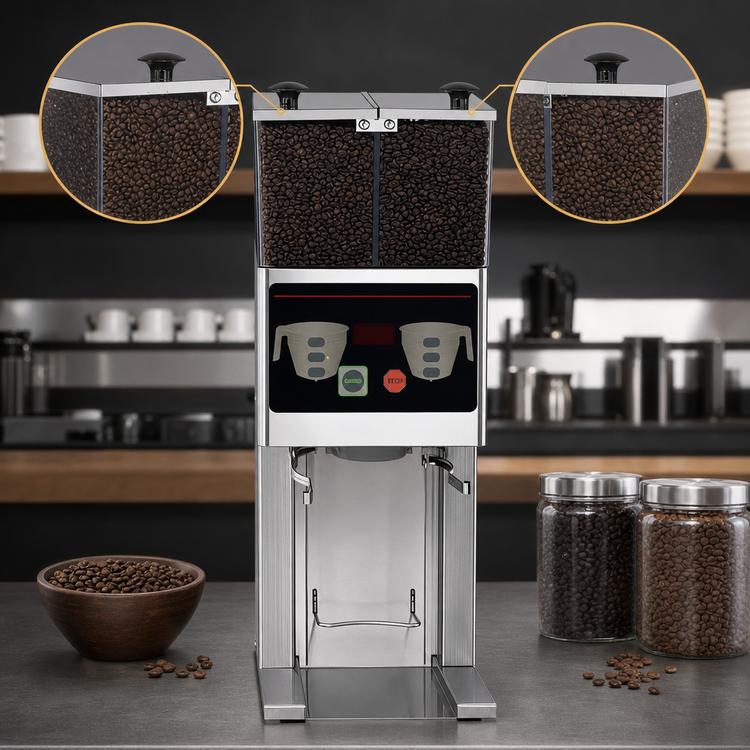 Product image #4 for BUNN FPG-2 DBC Automatic Portion Control French Press Coffee Grinder with Dual 3 lb Hoppers