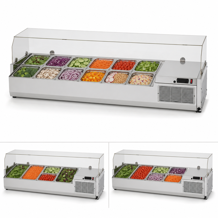 Product image #5 for Turbo Air E-Line 59-Inch Countertop Salad Prep Table with Clear Hood