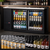Thumbnail image #4 for Everest Refrigeration 68-Inch Two-Section Back Bar Refrigerator with Glass Sliding Doors, Stainless Steel Countertop, and Side-Mounted Self-Contained R290 Refrigeration