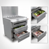Thumbnail image #4 for Vulcan Endurance 36-Inch LP Gas Restaurant Range with 36-Inch Charbroiler and Refrigerated/Freezer Drawer Base