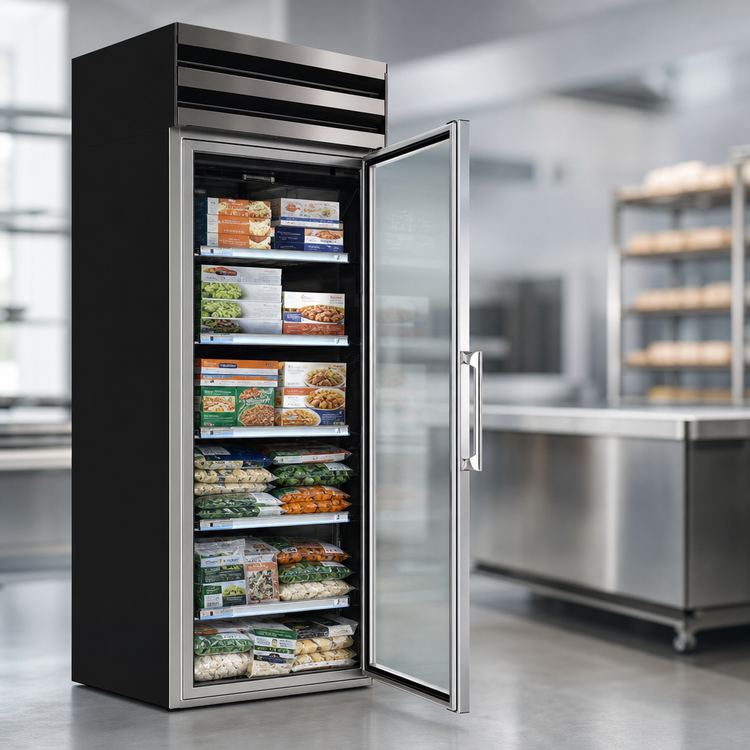 Product image #4 for Howard-McCray Glass Door Frozen Foods Merchandiser Freezer, 22 Cu. Ft., Black