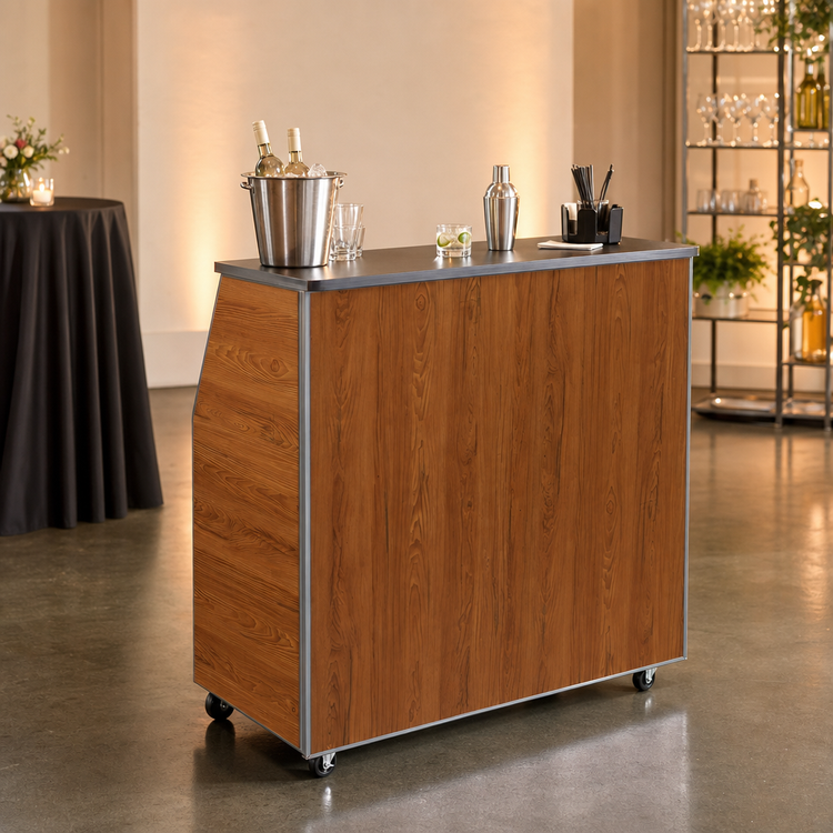 Product image #5 for Amara 4-Foot Folding Portable Bar Table, Maple Woodgrain Laminate