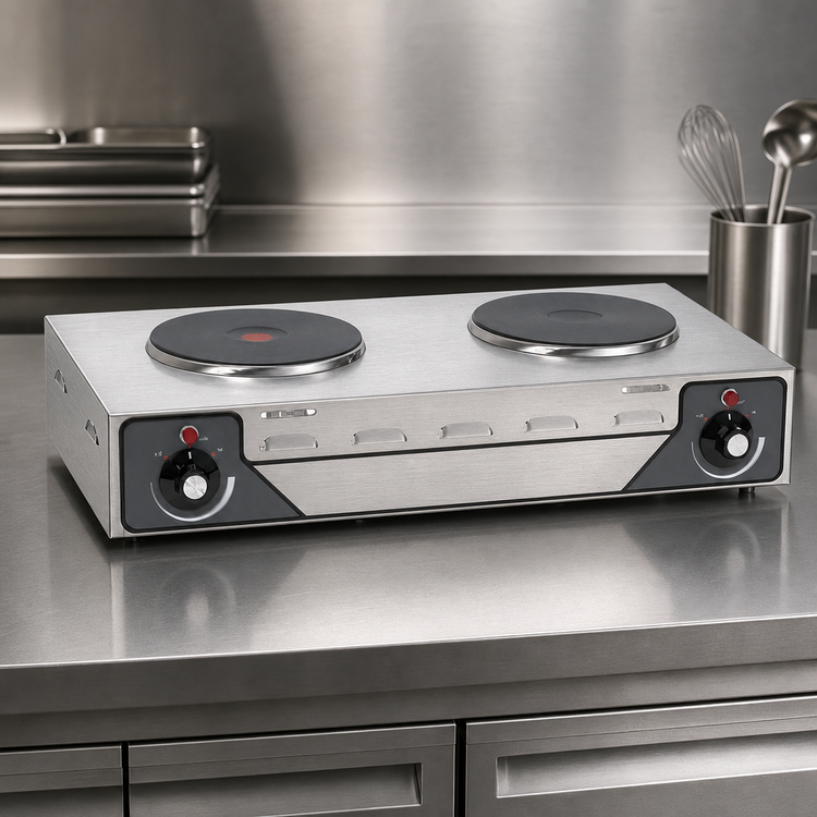Product image #4 for Nemco 24-1/8 Inch Countertop Horizontal Double Burner Electric Hot Plate
