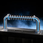 Thumbnail image #4 for Perlick Corporation 4064-8L Countertop Glycol-Cooled Pass-Thru Draft Beer Tower, Stainless Steel, 8 Faucets, Left Beer Leads