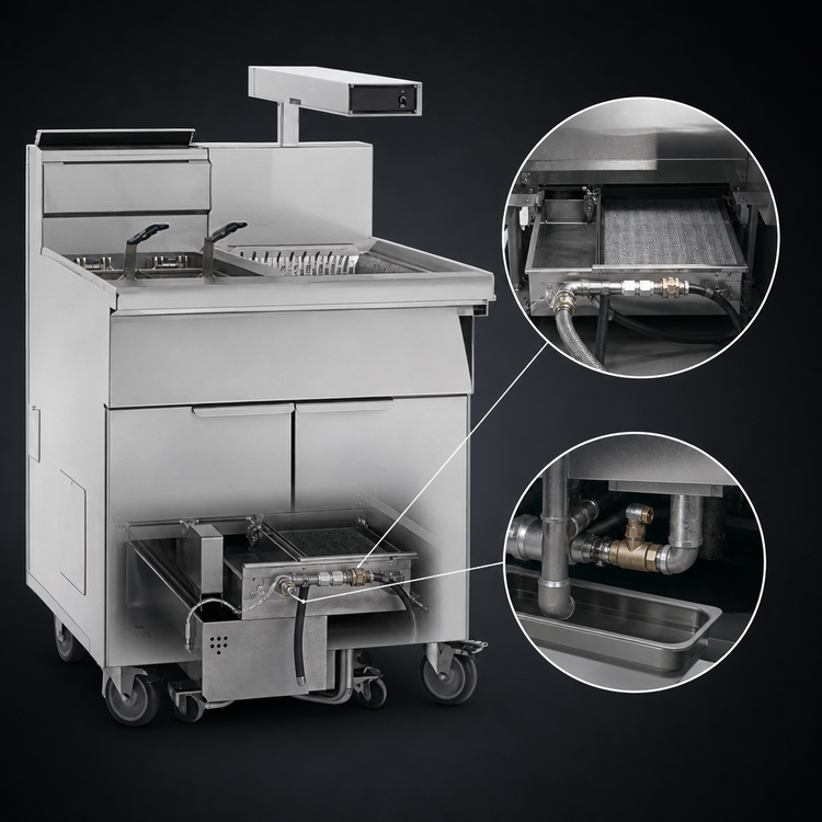 Product image #4 for Imperial 75 lb Open Pot Gas Floor Fryer/Filter System with Electronic Thermostat