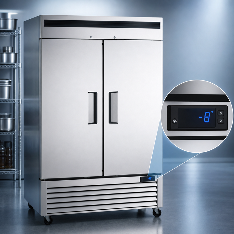 Product image #5 for Atosa Two-Section Bottom-Mount Reach-In Freezer, 43.8 Cu. Ft., Stainless Steel, Solid Doors