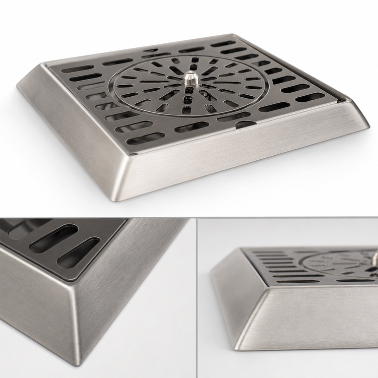 Product image #4 for Perlick Top-Mount Glass Rinser with Beveled Edge and Drainer, 7-5/8 Inch x 7-5/8 Inch