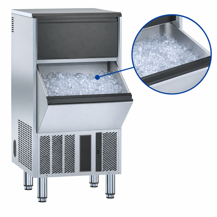 Product image #4 for Undercounter Air-Cooled Gourmet Cube Ice Maker with Built-In Bin, 114 lb/Day Production