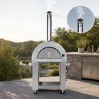 Thumbnail image #5 for Koolmore KM-OKS-WFPO Outdoor Wood-Fired Pizza Oven, 32-Inch Wide, Stainless Steel, Mobile Casters