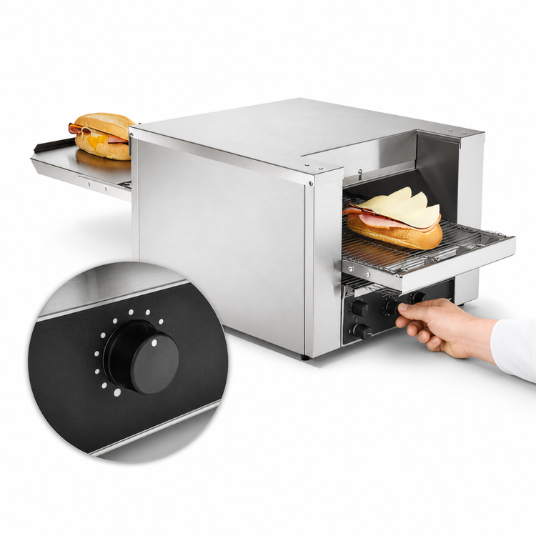 Product image #4 for Vollrath 40-Inch Countertop Conveyor Sandwich Oven with Quartz Heating, 10.5-Inch Conveyor, 240V