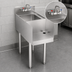 Thumbnail image #4 for Krowne Silver Series 12-Inch x 22.5-Inch Freestanding Blender Dump Sink with Recessed Step and Faucet