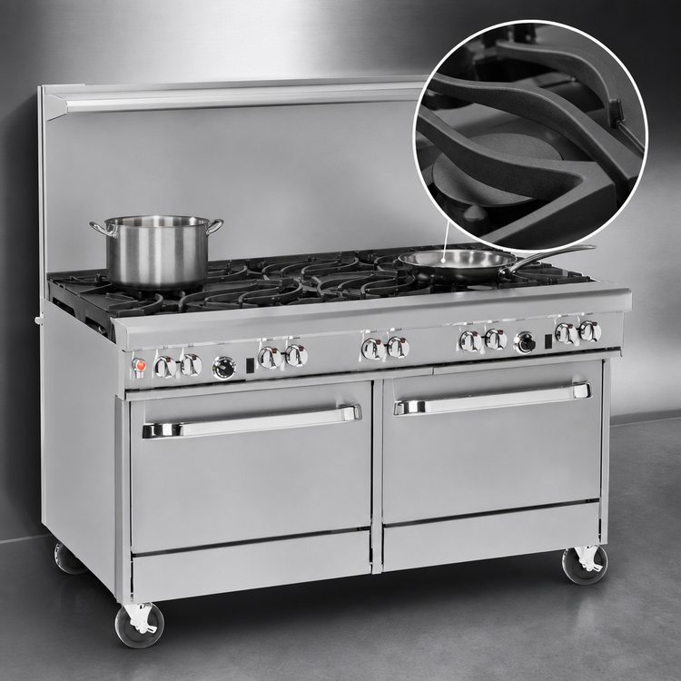 Product image #4 for Southbend Ultimate 60-Inch Commercial Gas Restaurant Range with 10 Burners and 2 Convection Ovens