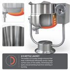 Thumbnail image #4 for Crown DPT-40 40 Gallon Direct Steam Tilting Kettle