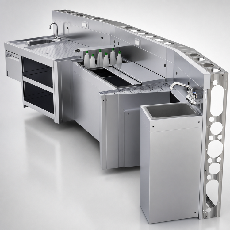 Product image #4 for Glastender MD Modular Bar Die with 300 Series Stainless Steel Bartender-Side Finish