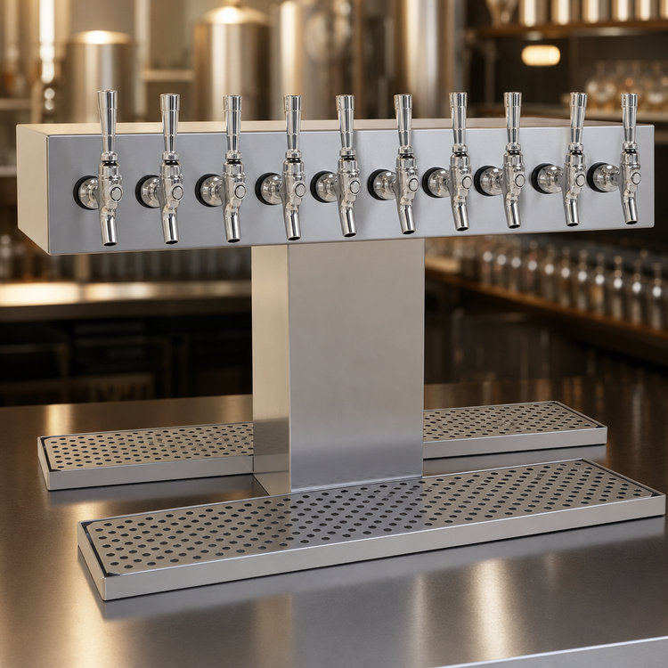 Product image #4 for Glastender DT-16-SSR Double-Sided Countertop Draft Dispensing Tower, 16 Faucets, Glycol-Cooled