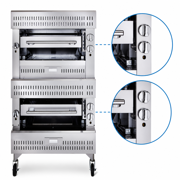 Product image #5 for Vulcan V Series Heavy-Duty Range Match Double Deck Infrared Upright Gas Broiler