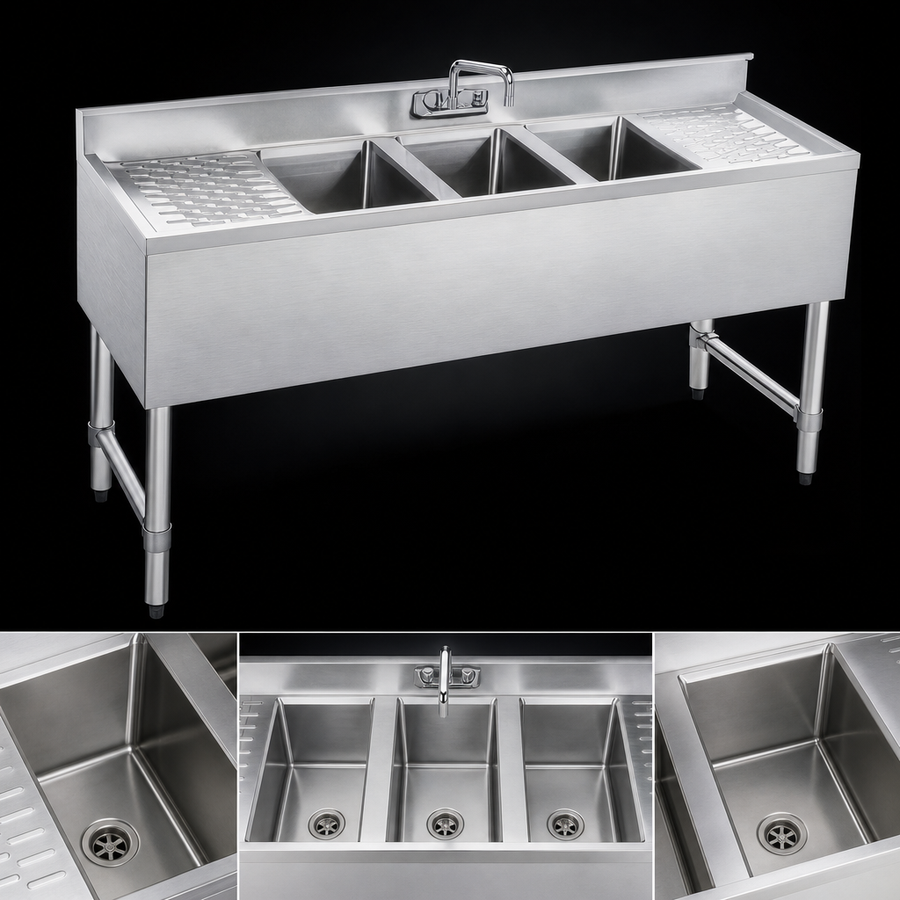 Three Sink Compartments