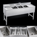 Thumbnail image #4 for Steel Works Stainless Three-Compartment Underbar Sink with Left and Right Drainboards and Faucet, 60 x 18-3/4 x 33 Inches