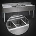 Thumbnail image #4 for Eagle 2200 Series 72-Inch Three-Compartment Underbar Sink Unit with Dual Drainboards