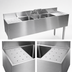 Thumbnail image #4 for CHOICE by Glastender C-TSB-96 Three-Compartment Underbar Sink Unit with Left and Right Drainboards, 96