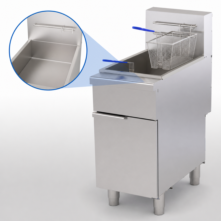 Product image #4 for Omcan USA Commercial 16-Inch Floor Model Natural Gas Fryer, Open Pot, 56-60 lb Oil Capacity