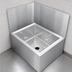 Thumbnail image #4 for John Boos Rear & Right Mop Sink Wainscoting Wall Guard, 20 x 20 Bowl, Stainless Steel