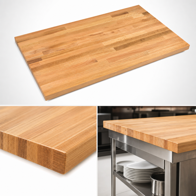 Product image #4 for Appalachian Red Oak Blended Rail Edge Grain Wood Island Countertop, 84 x 36 x 1-1/2 Inch, Varnique Finish