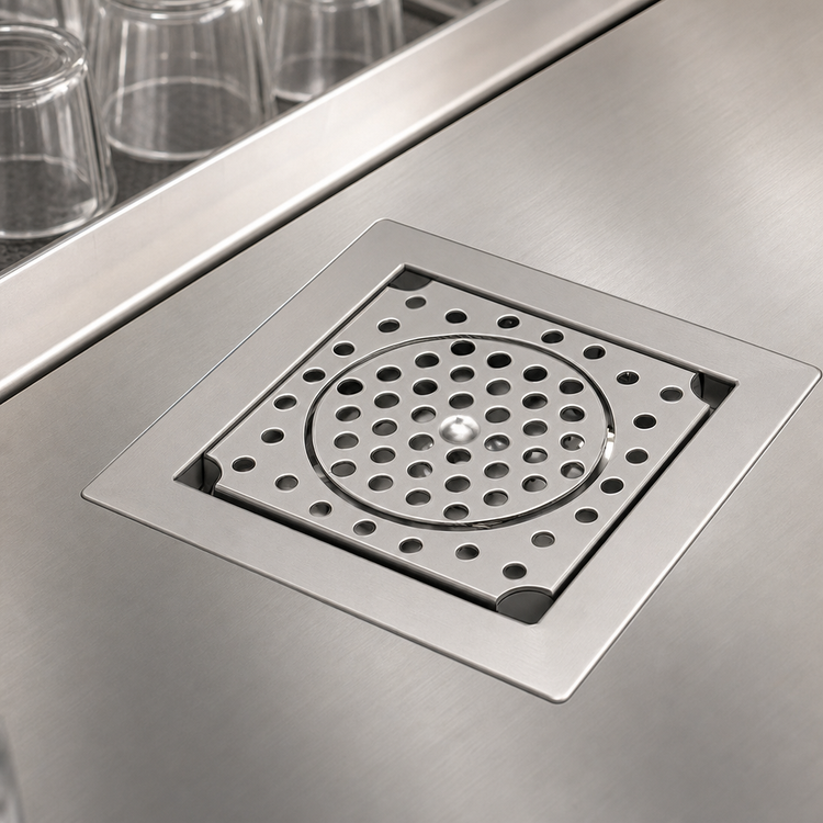 Product image #4 for Eagle Spec-Bar Drop-In Glass Rinser Trough, 8 x 8 Inch, Type 300 Stainless Steel