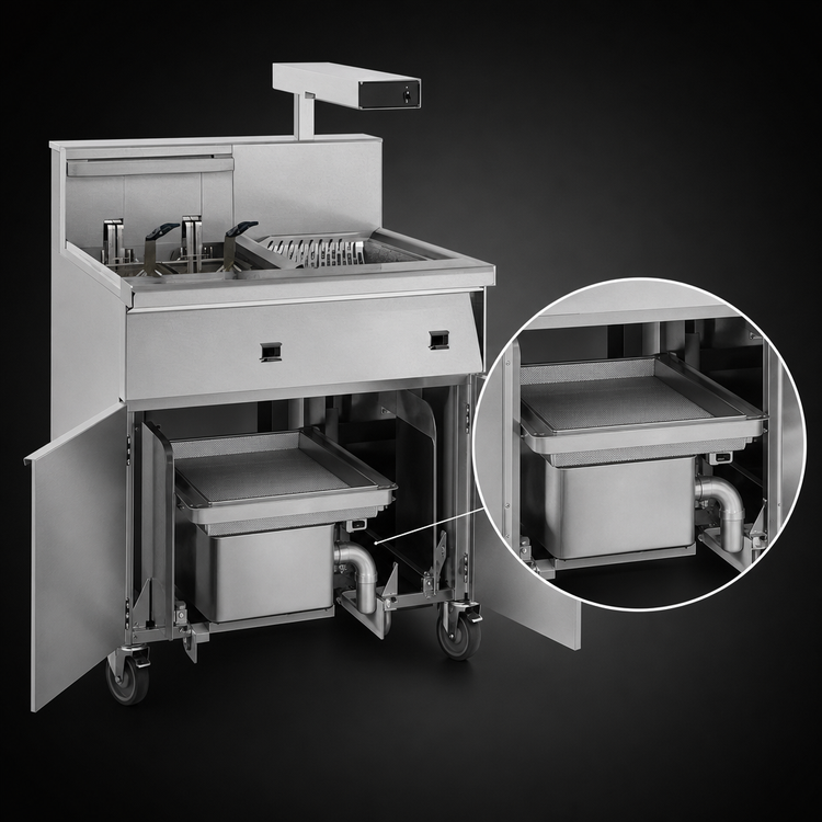 Product image #4 for Imperial Electric Floor Model Fryer with Built-In Filter System, Dump Station, and 75 lb Capacity