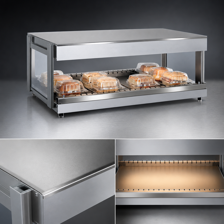 Product image #4 for Hatco Glo-Ray 36-Inch Countertop Horizontal Single-Shelf Pass-Thru Merchandising Warmer