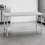 Thumbnail image #4 for Duke Manufacturing 314S-36144 Stainless Steel Work Table, 144 x 36 x 36 Inches, Open Base with Undershelf, Flat Top