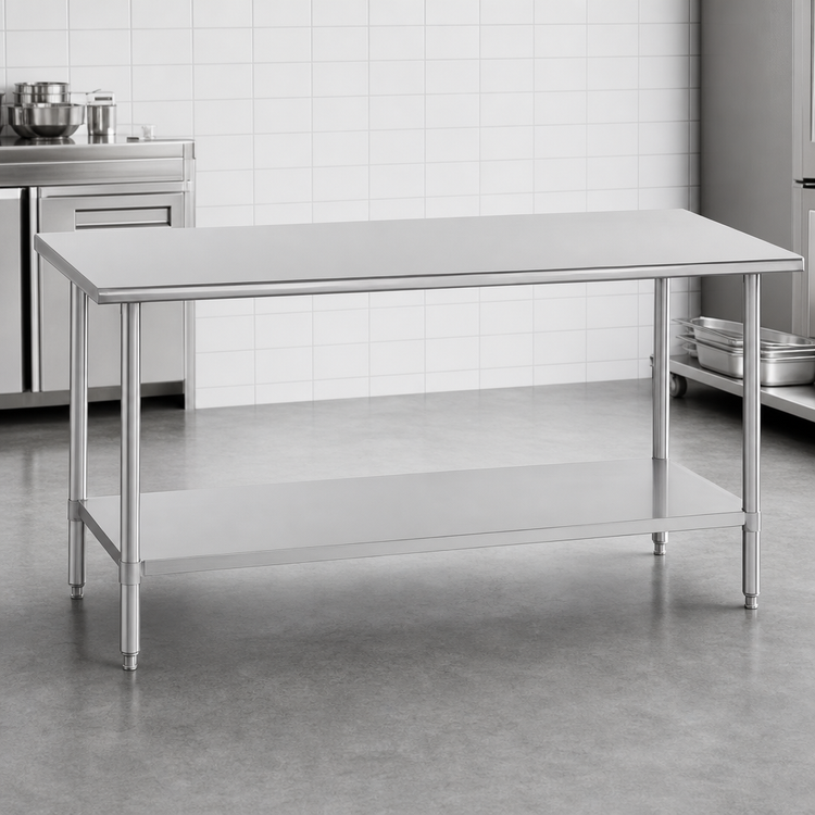 Product image #4 for Duke Stainless Steel Work Table with Undershelf, 144 x 36 x 36 Inches, Open Base
