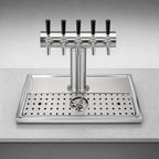 Thumbnail image #4 for Micro Matic USA DP-1606 Surface-Mount Platform Drip Tray with Glass Rinser, Polished Stainless Steel, 31-1/2"W x 15-3/4"D, for 3-5 Faucets