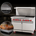 Thumbnail image #4 for American Range 48-Inch Commercial Gas Range with 48-Inch Griddle, 1-Inch Plate, 2 Storage Bases, and Back Riser Shelf