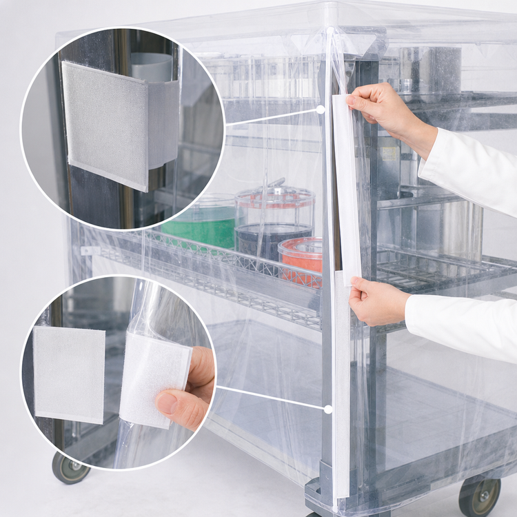 Product image #4 for MetroMax i Clear Vinyl Cart Cover with Velcro Fastener for Queen Mary and Banquet Carts