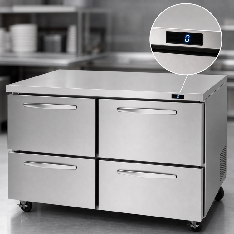 Product image #4 for Turbo Air PRO Series Two-Section Undercounter Drawer Freezer, 48-1/4 Inch, 4 Drawers, 12.2 Cu. Ft.